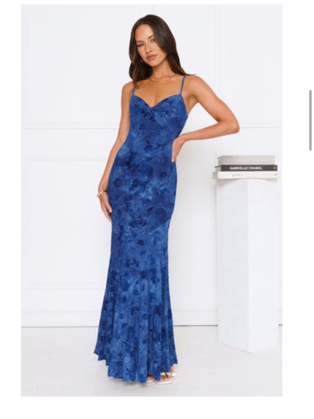 Hello Molly Cobalt Blue Floral Slip Maxi Dress